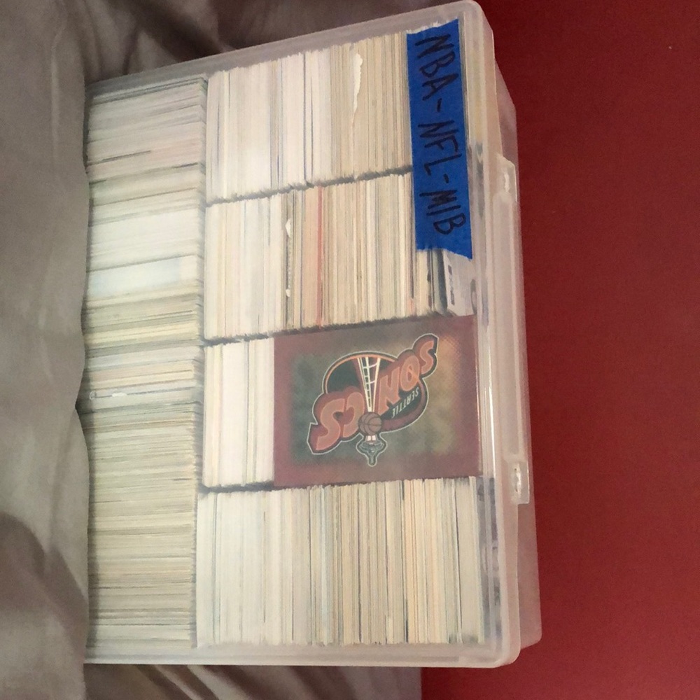 NBA NFL and MLB cards 2014 is the newest around 300-400 cards